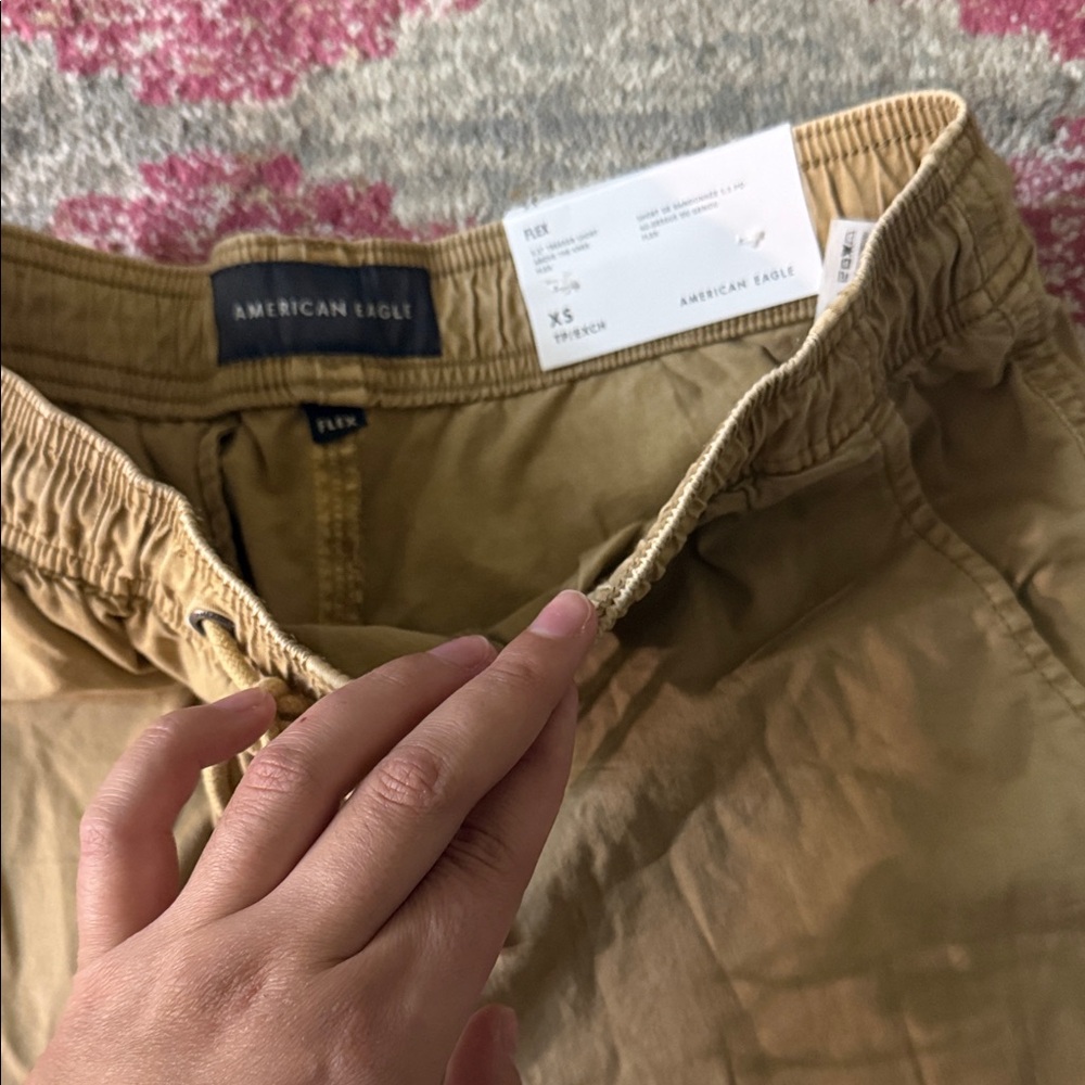 Tan Drawstring Shorts - Picture 2 of 4